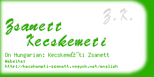 zsanett kecskemeti business card